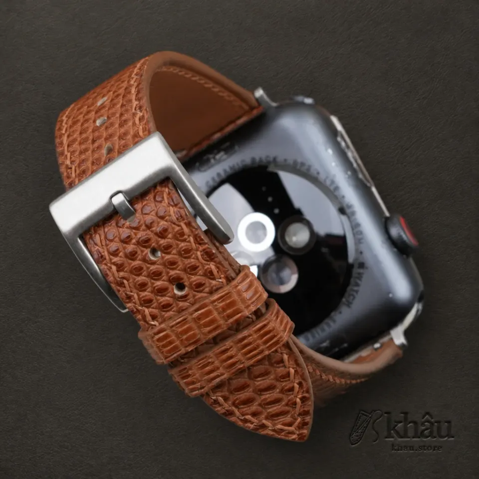 Brown Lizard Leather Apple Watch Band — additional view
