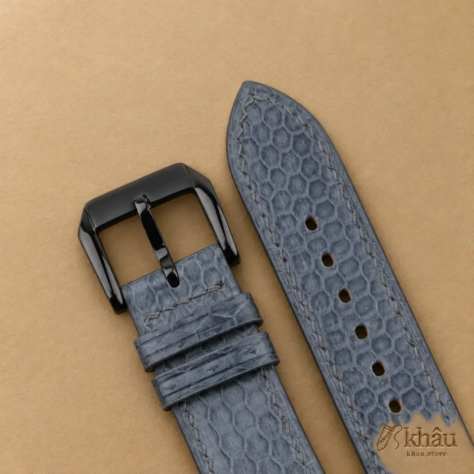 Grey Snake Sea Leather Samsung Watch Band — additional view