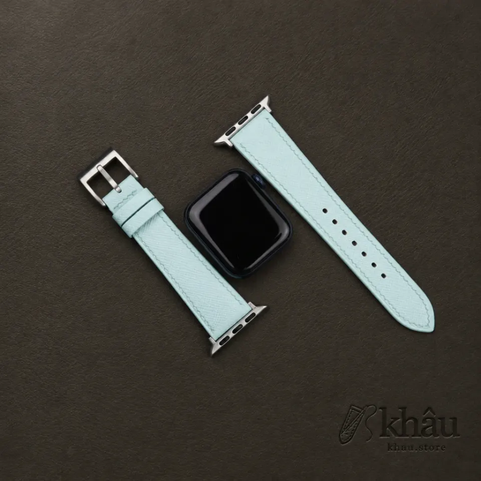 Turquoise Saffiano Leather Apple Watch Band — additional view