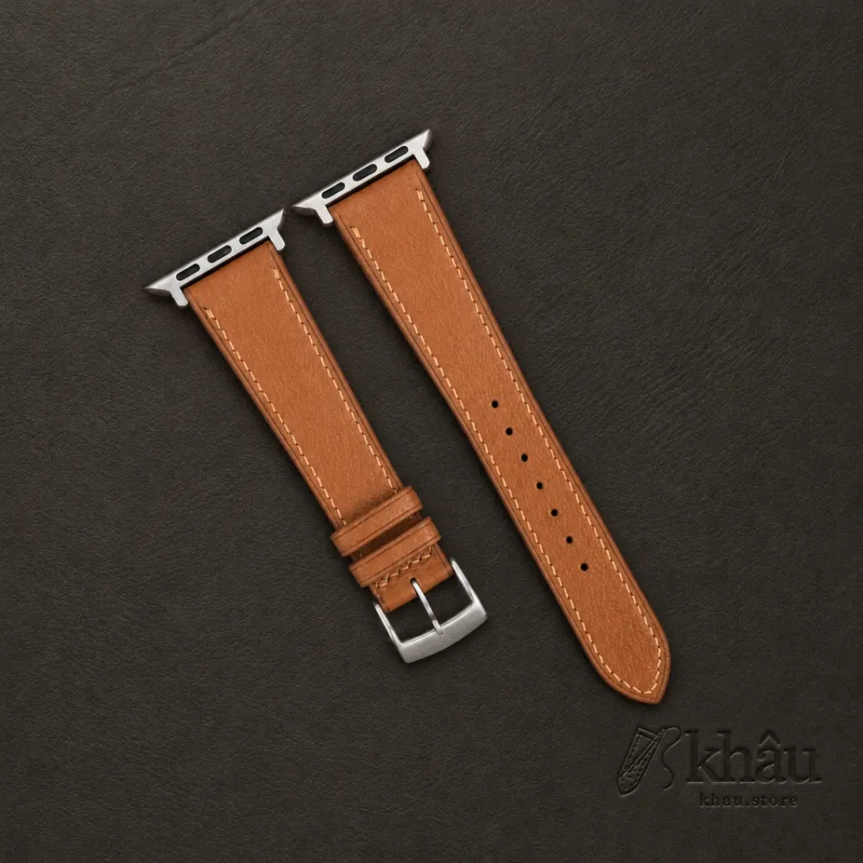 Golden Alran Chevre Sully Leather Apple Watch Band — front view
