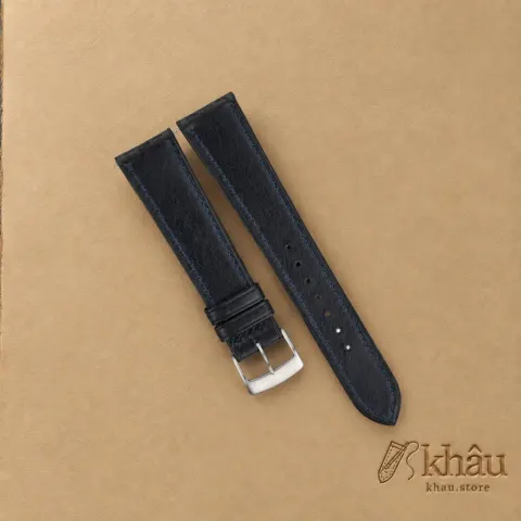Navy Vachetta Leather Watch Strap — front view