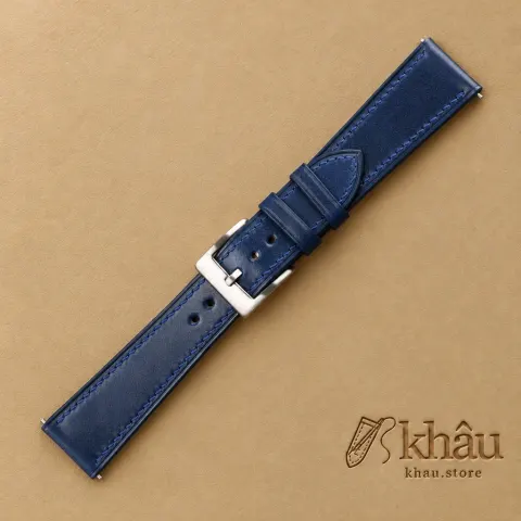 Dark Blue Shell Cordovan Leather Watch Strap — additional view