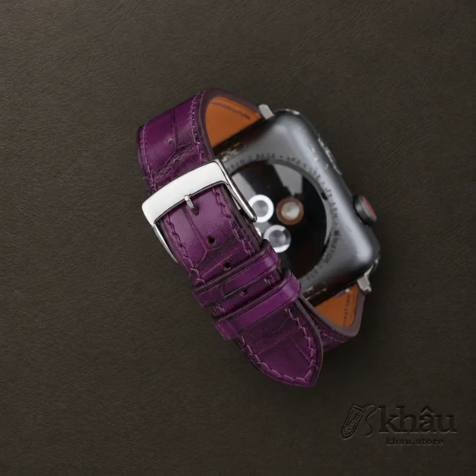 Purple Alligator Leather Apple Watch Band — additional view