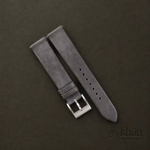 Vintage Purple Maya Vegetable Tanned Calfskin Leather Slim Watch Strap — front view