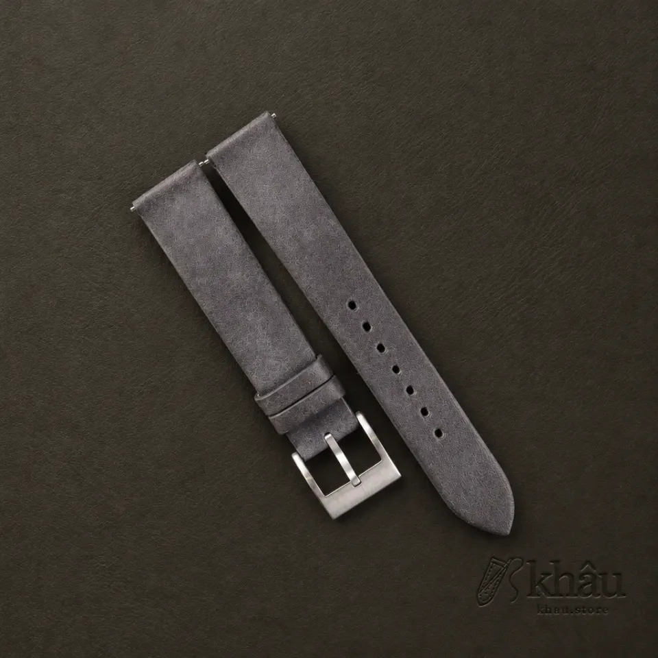 Vintage Purple Maya Vegetable Tanned Calfskin Leather Slim Watch Strap — front view