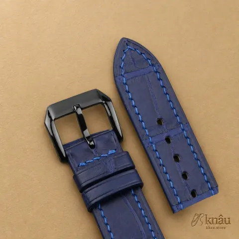 Dark Blue Alligator Leather Samsung Watch Band — additional view