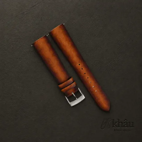 Patina Light Brown Vachetta Leather Watch Strap — front view