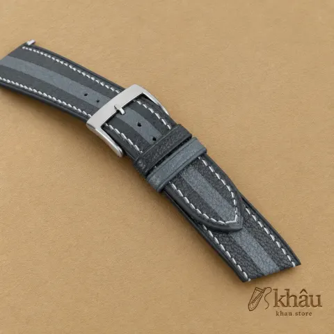 Duocolor Dark Grey Alran Sully Leather Watch Strap — additional view