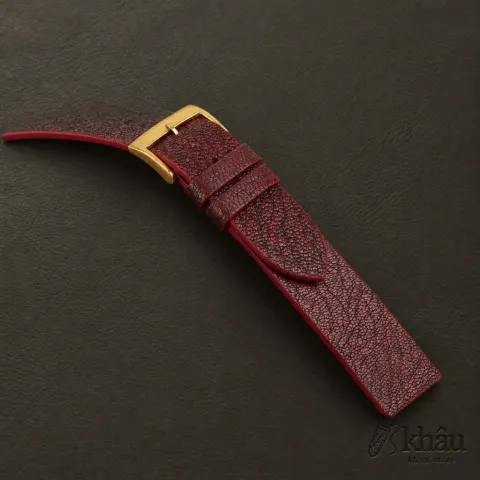 Vintage Red Alran Fat Nat Cherve Goat Leather Watch Strap — additional view