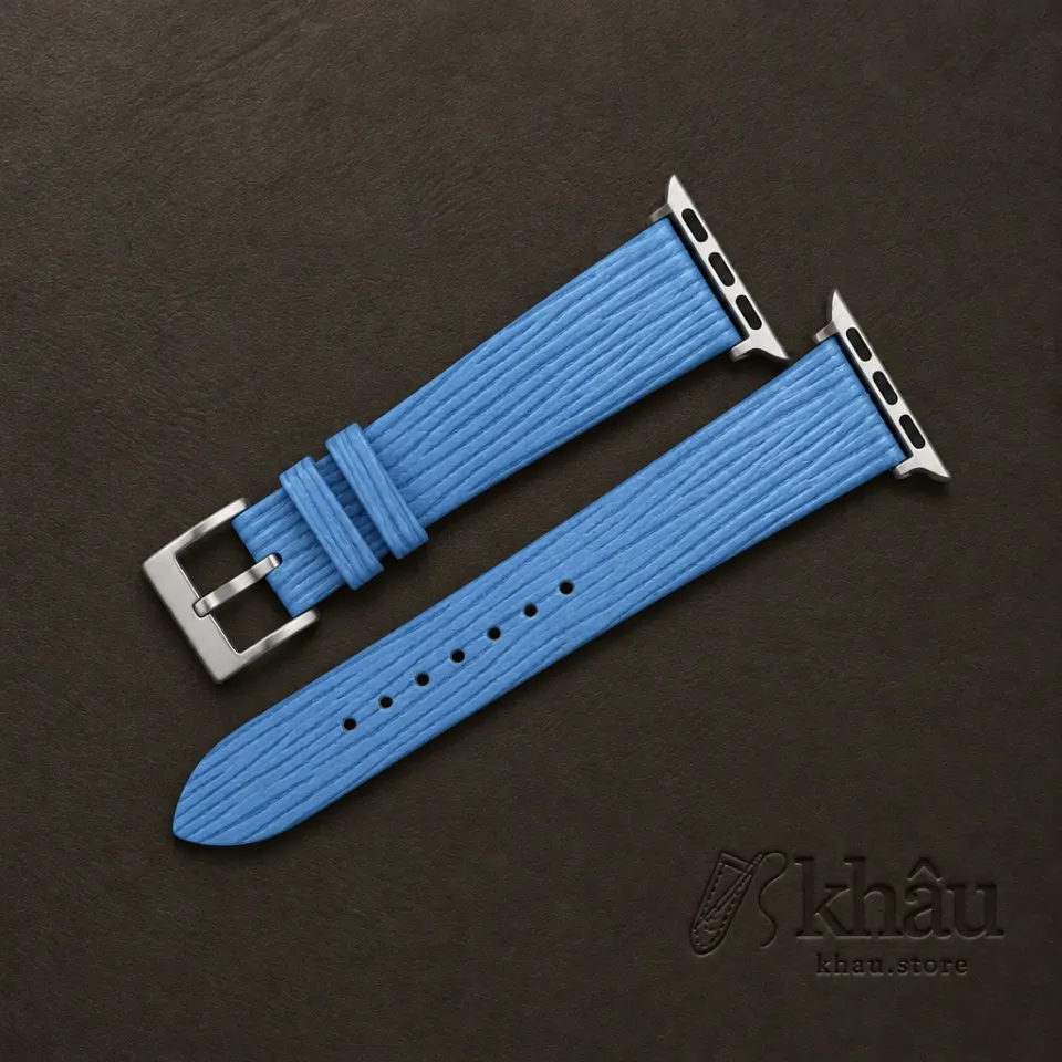 To My Son – Light Blue Epi Leather Apple Watch Band Gift for Son — front view