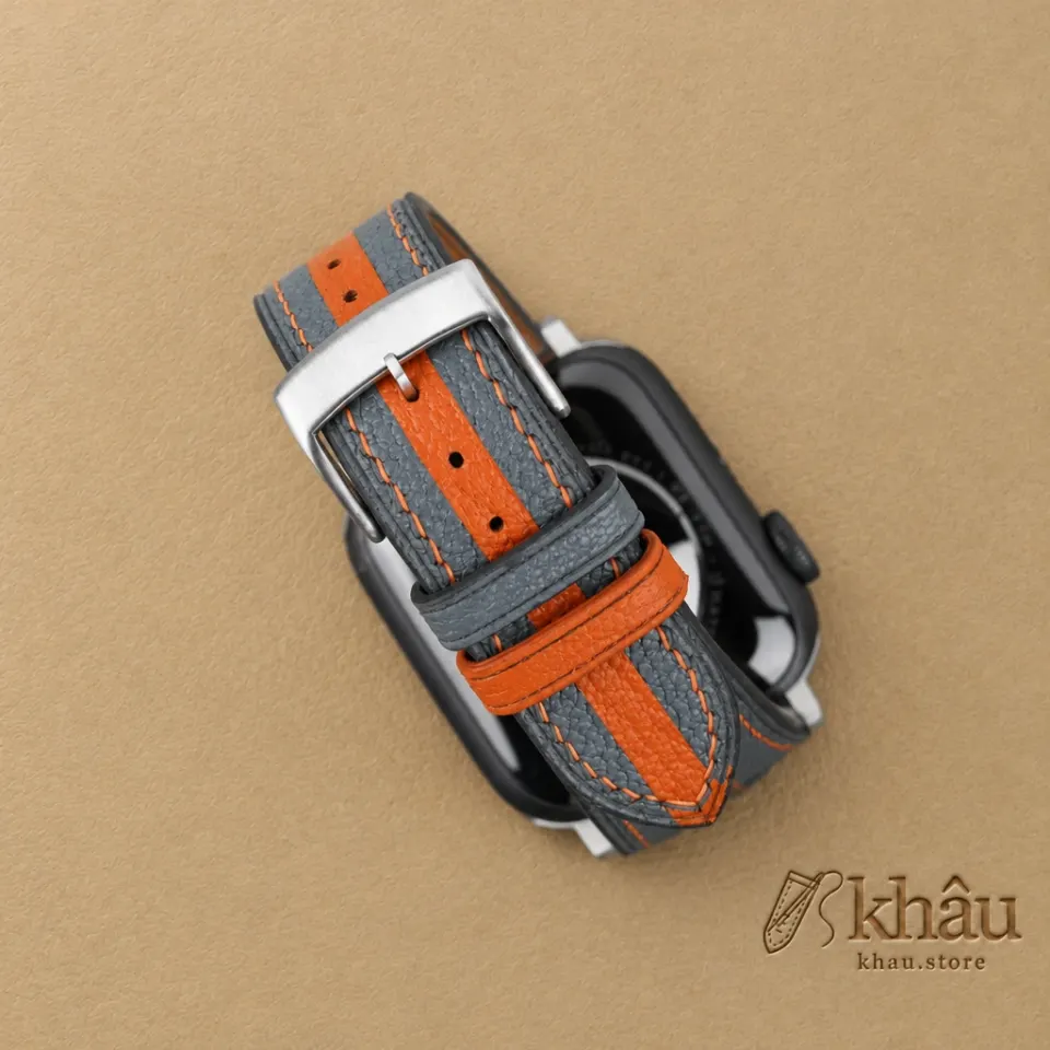 Duocolor Steel Grey Alran Sully Leather Apple Watch Band — additional view
