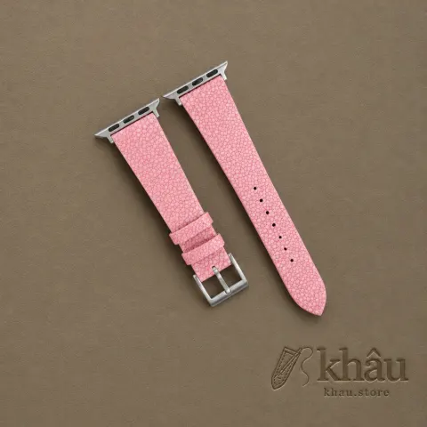 Light Pink Stingray Leather Apple Watch Band — front view