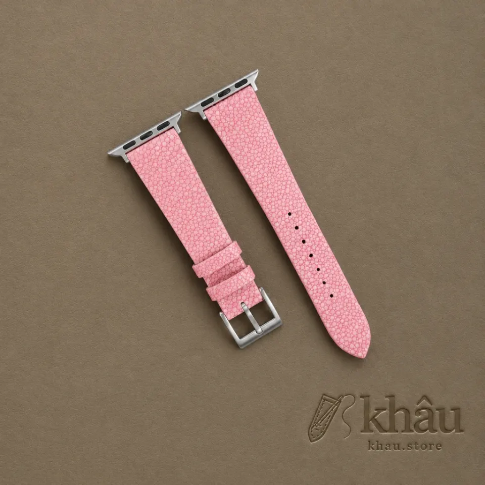 Light Pink Stingray Leather Apple Watch Band — front view