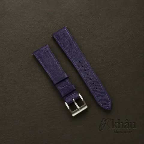 Purple Epsom Leather Watch Strap — front view