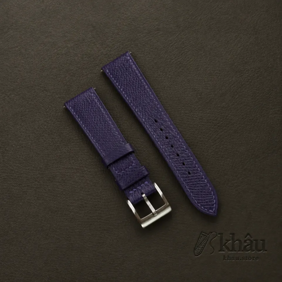 Purple Epsom Leather Watch Strap — front view