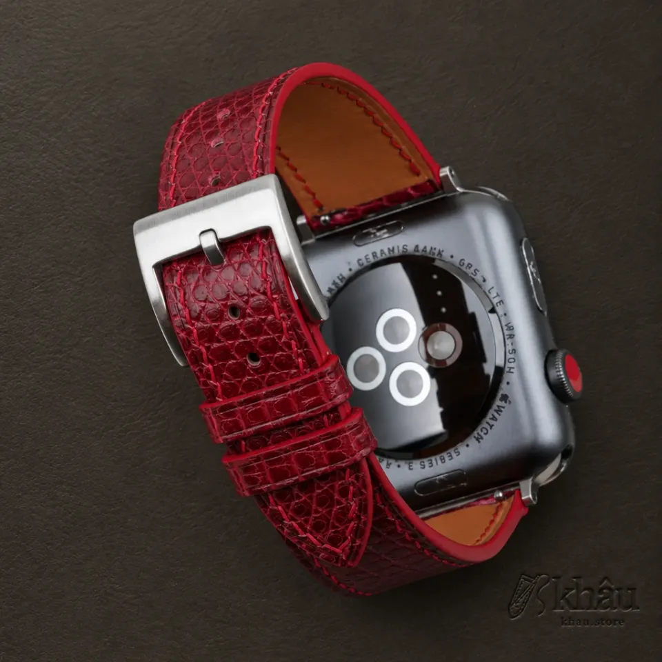 Red Lizard Leather Apple Watch Band — additional view