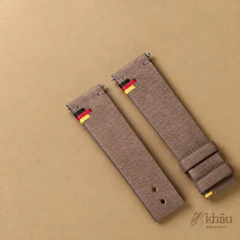 Beaver Nubuck Leather Germany Flag Watch Strap — additional view