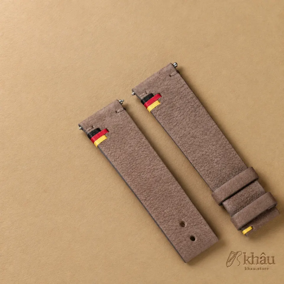 Beaver Nubuck Leather Germany Flag Watch Strap — additional view