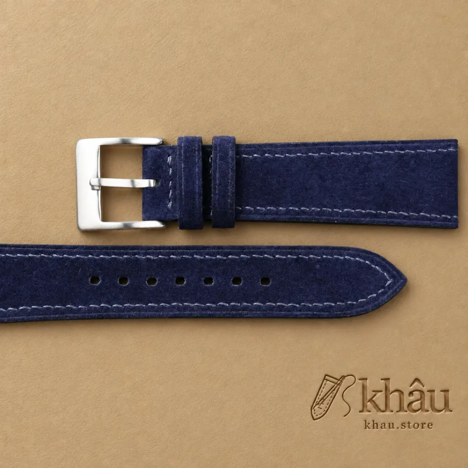 Navy Suede Leather Watch Strap — additional view