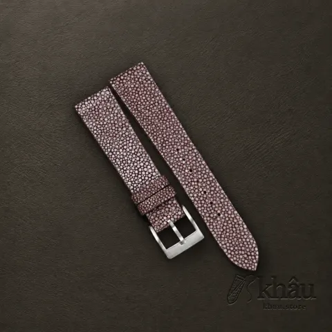 Vintage Brown Stingray Leather Watch Strap — front view