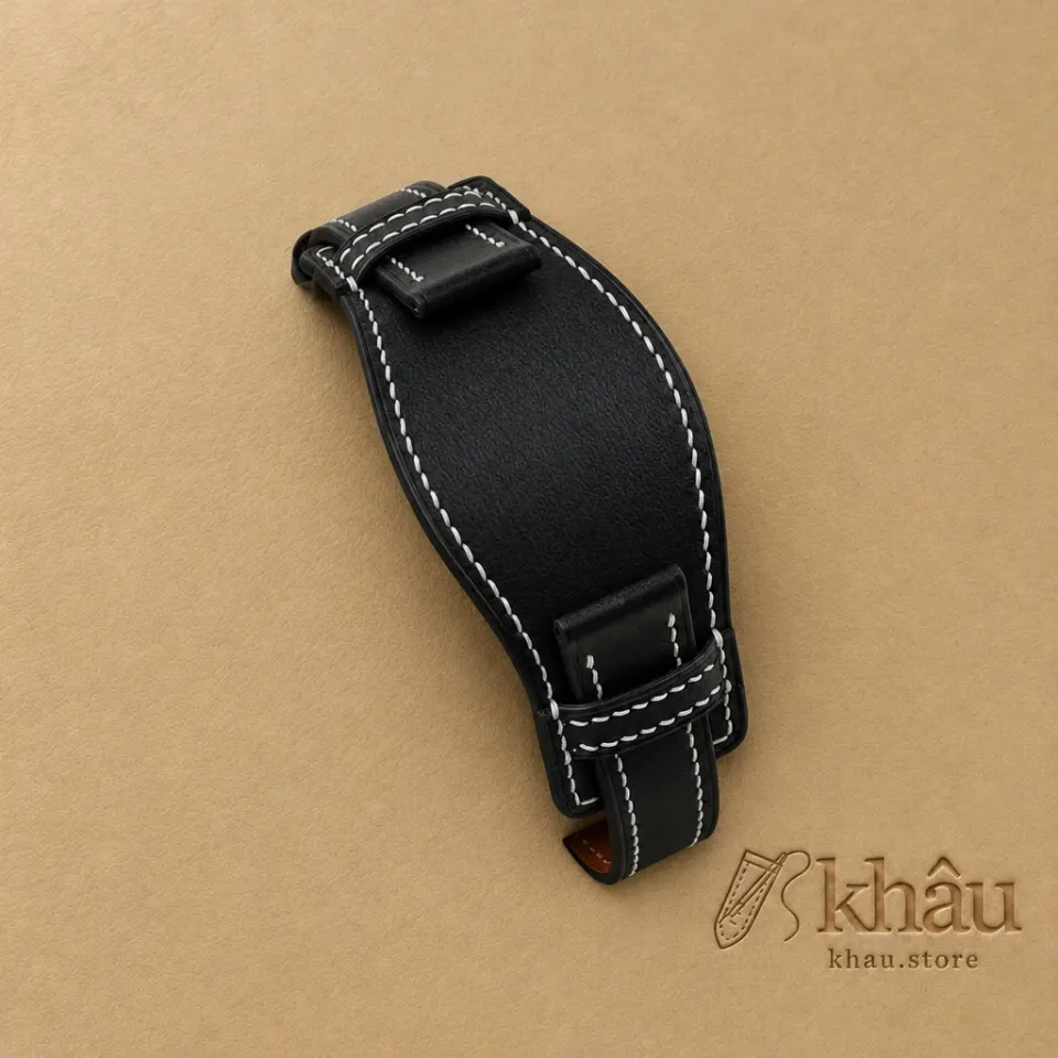 Black Vachetta Leather Bund Strap — additional view
