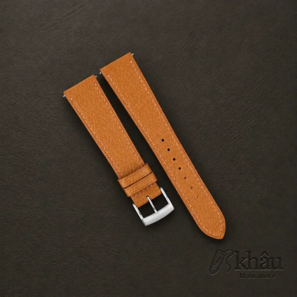 Golden Peccary Leather Watch Strap — front view