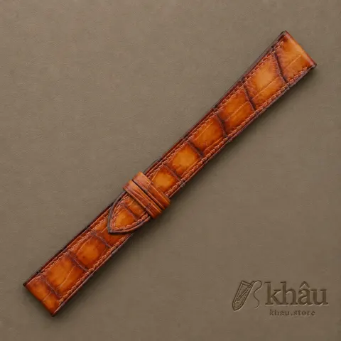 Patina Beige Alligator Leather Watch Strap — additional view