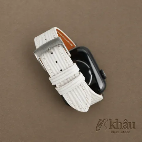 White Epi Leather Apple Watch Band — additional view