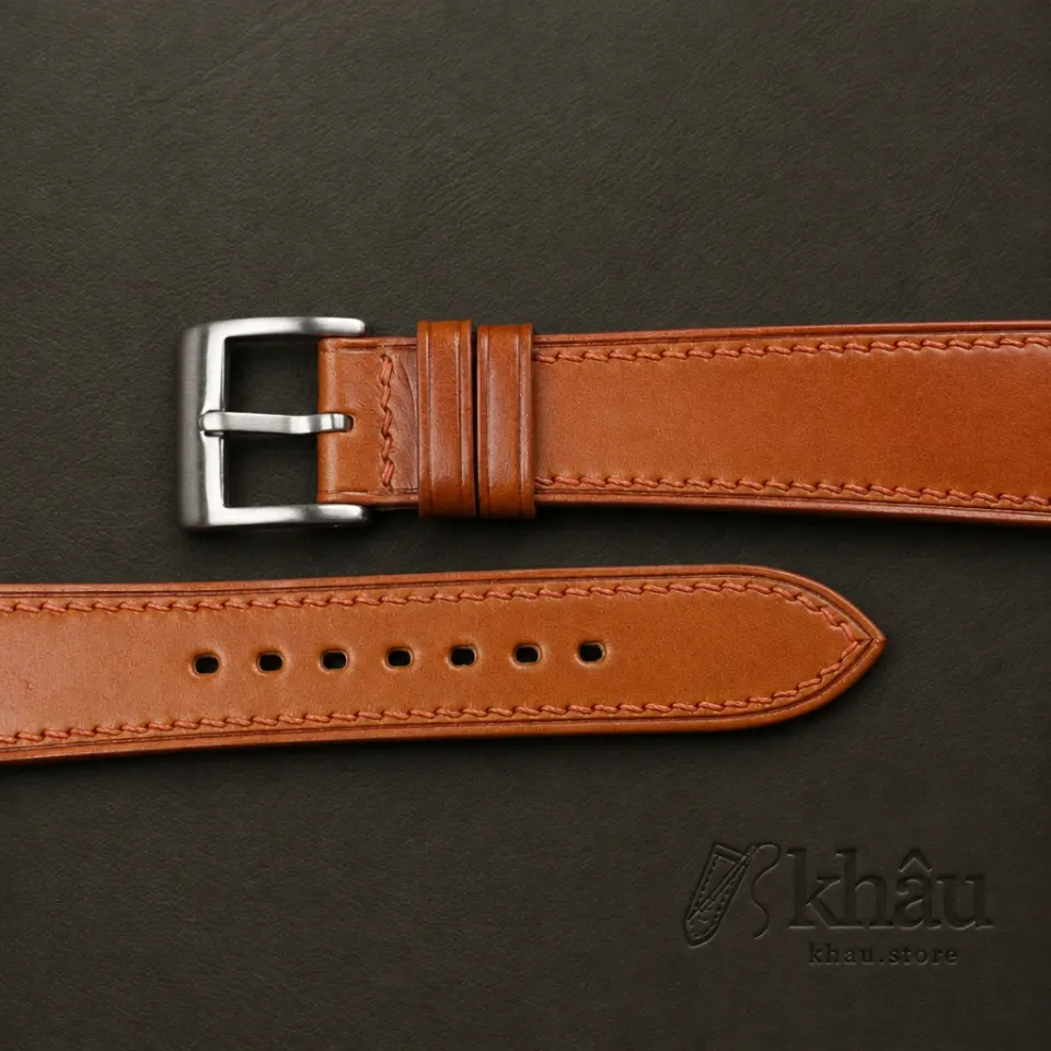 Cognac Shell Cordovan Leather Watch Strap — additional view
