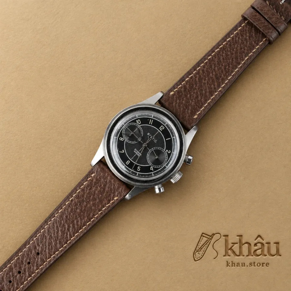Dark Taupe Peccary Leather Watch Strap — additional view