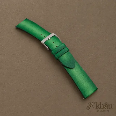 Patina Light Green Vegetable Tanned Leather Watch Strap — additional view