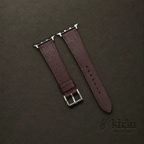 Brown Alran Chevre Sully Leather Apple Watch Band — front view