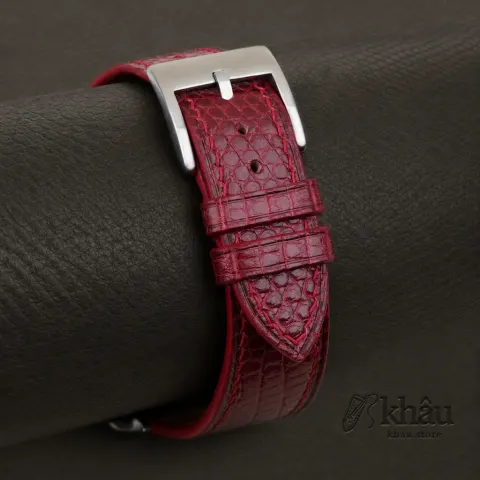 Red Lizard Leather Watch Strap — additional view