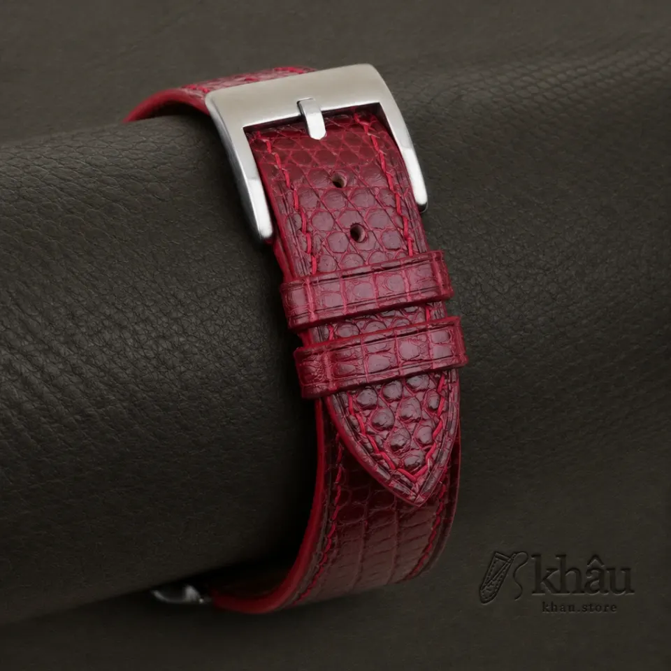 Red Lizard Leather Watch Strap — additional view