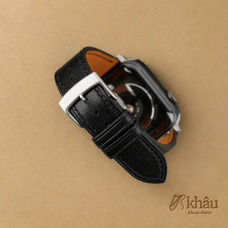 Black Vachetta Leather Apple Watch Band — additional view