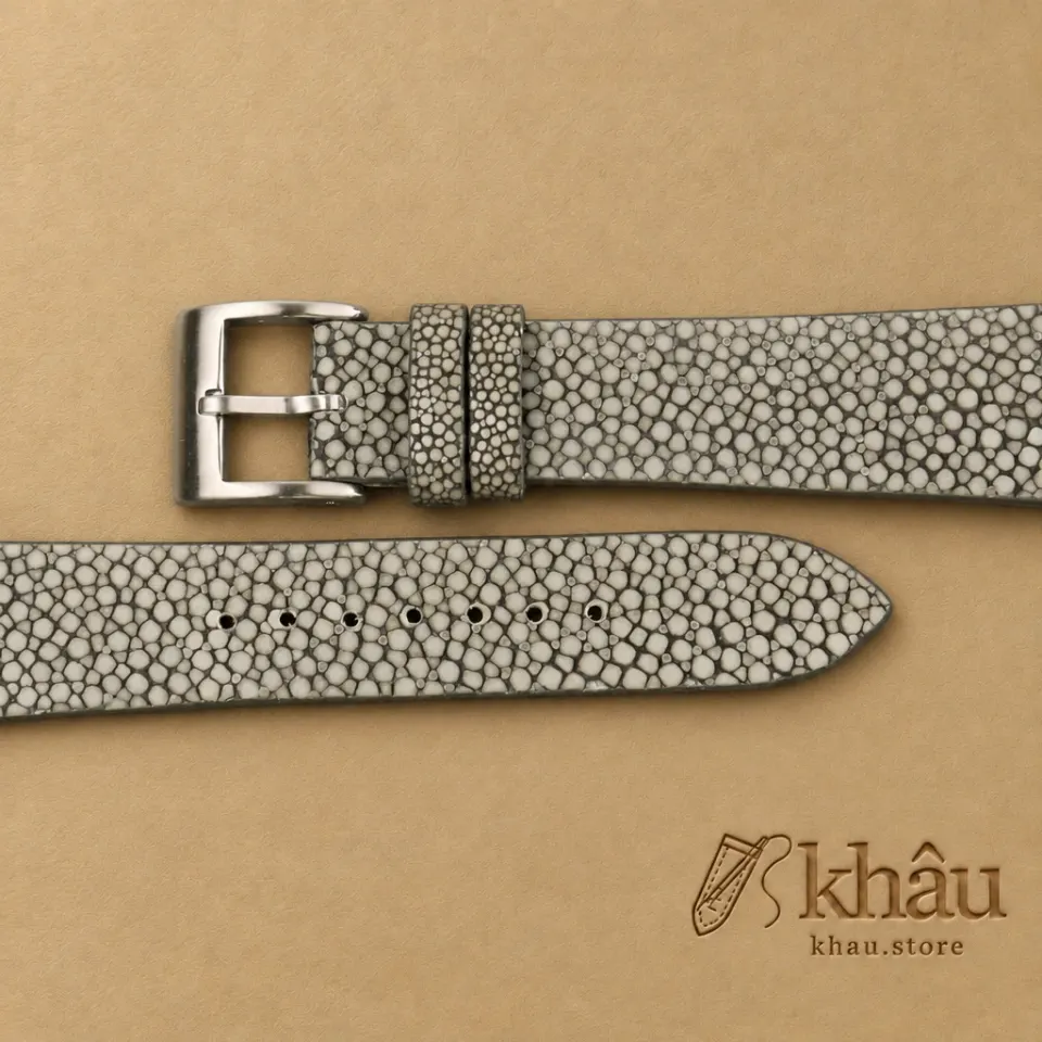 Vintage Moss Stingray Leather Watch Strap — additional view