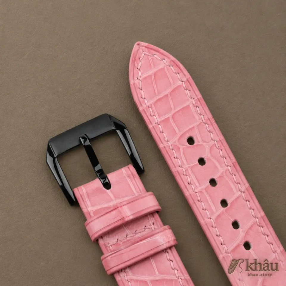Pink Alligator Leather Samsung Watch Band — additional view