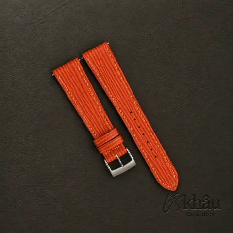 Orange Epi Leather Watch Strap — front view