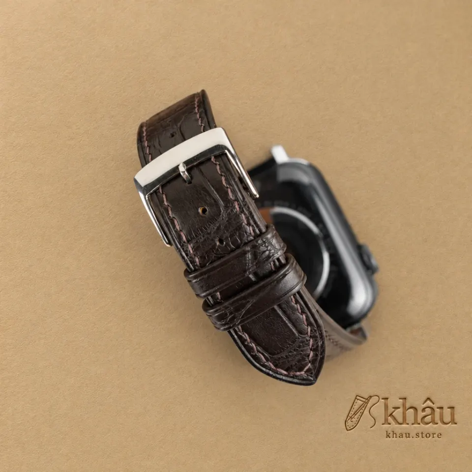 Dark Brown Alligator Leather Apple Watch Band — additional view