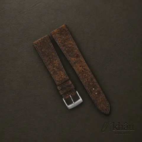 Tawny Brown Habana Leather Watch Strap — front view