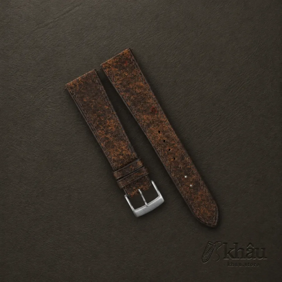 Tawny Brown Habana Leather Watch Strap — front view