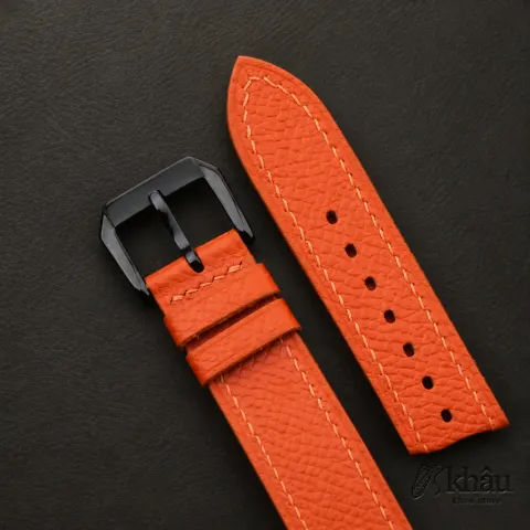 Orange Epsom Leather Samsung Watch Band — additional view
