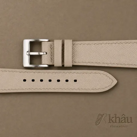 Cream Saffiano Leather Watch Strap — additional view