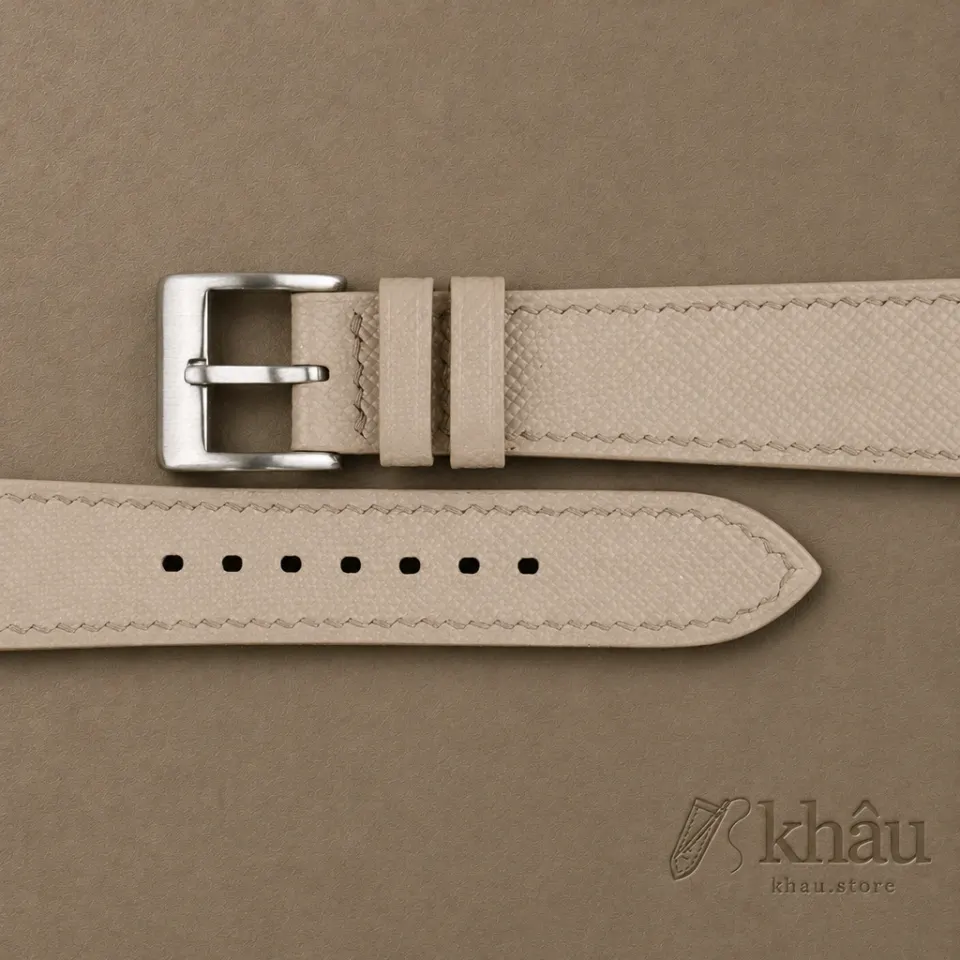 Cream Saffiano Leather Watch Strap — additional view
