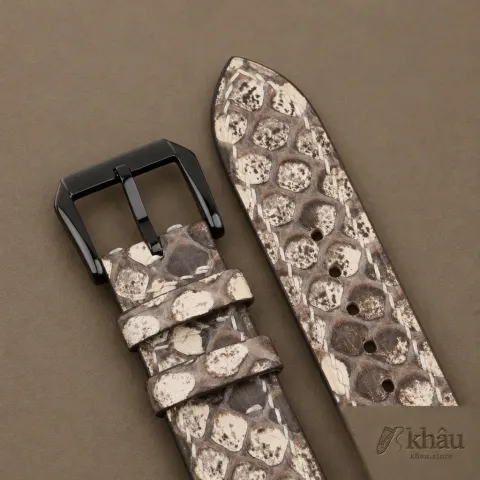 White Python Leather Samsung Watch Band — additional view