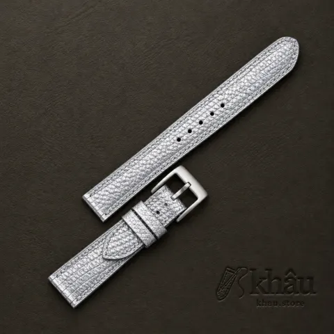 Silver Lizard Leather Watch Strap — additional view