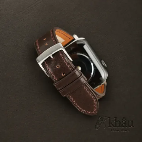 Brown Shell Cordovan Leather Apple Watch Band — additional view