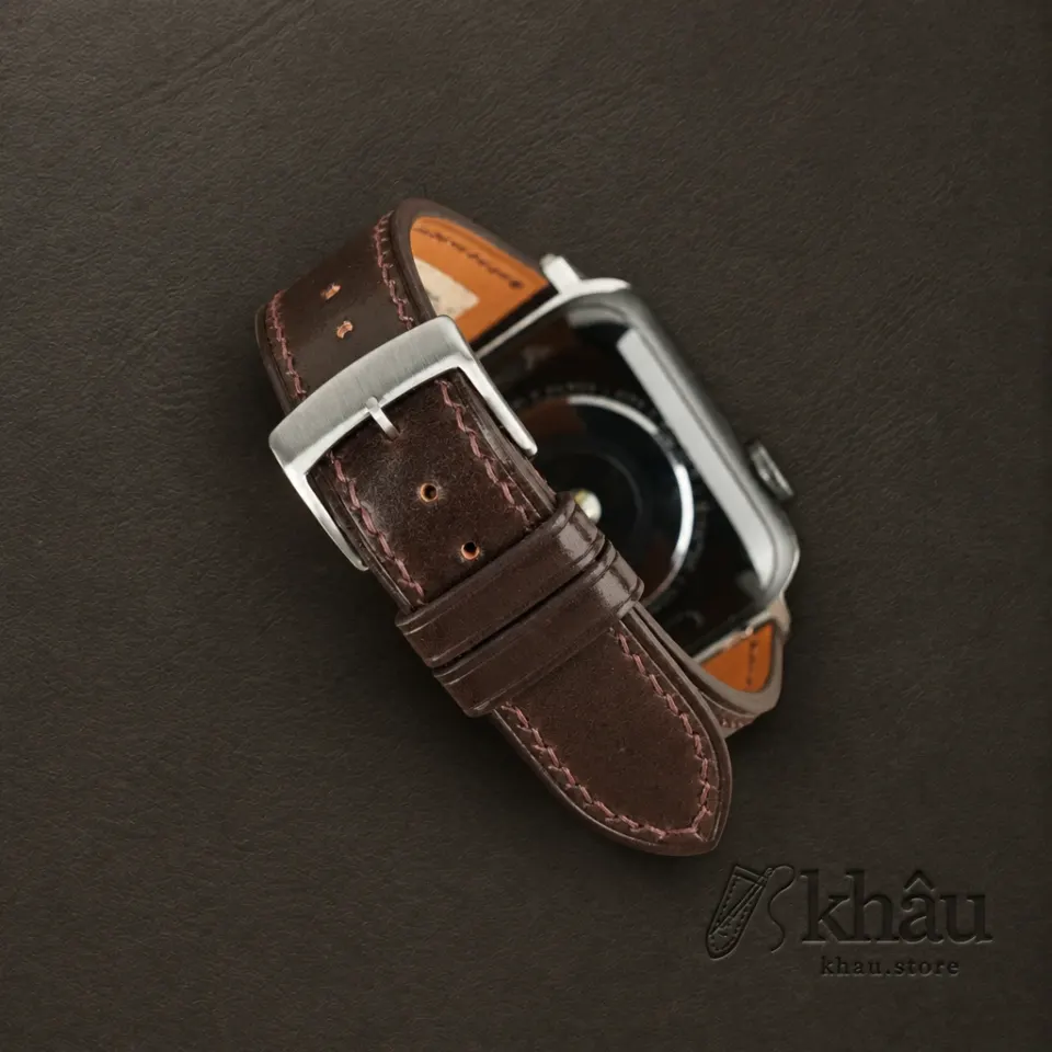 Brown Shell Cordovan Leather Apple Watch Band — additional view