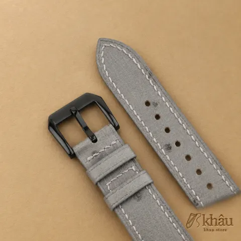 Grey Ostrich Leather Samsung Watch Band — additional view