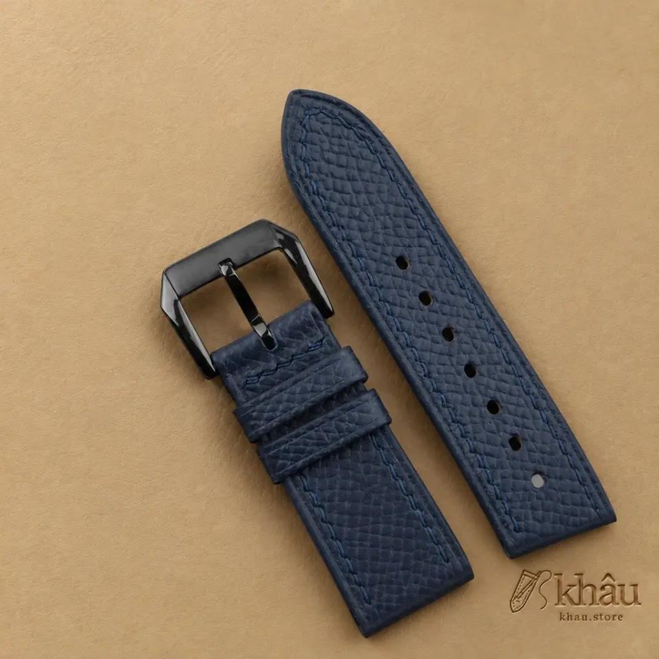 Navy Epsom Leather Samsung Watch Band — additional view